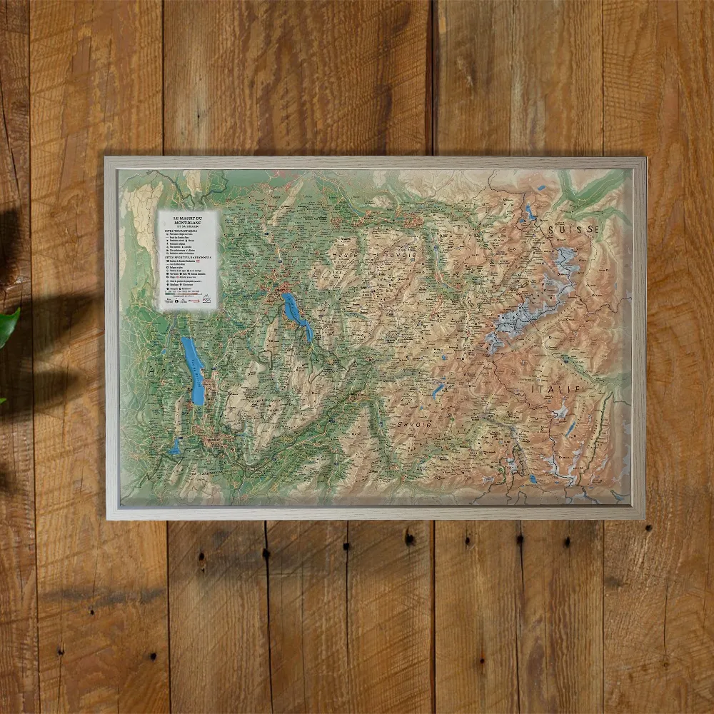 Image de la carte en relief de Le Mont Blanc et sa région