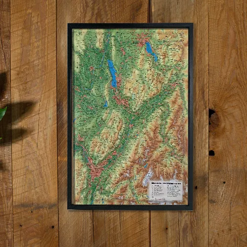 Carte en relief, Bauges-Belledonne-Chartreuse